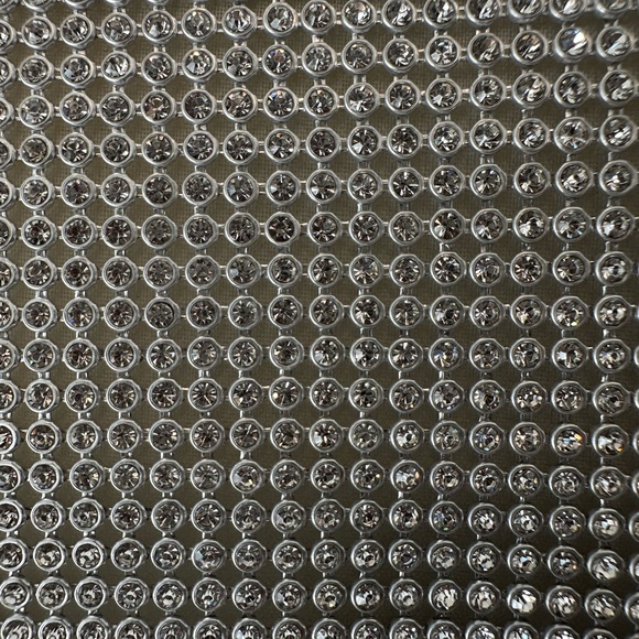 Lulu Townsend Rhinestone Silver Sparkly Beaded handbag purse clutch Crossbody - Picture 3 of 4